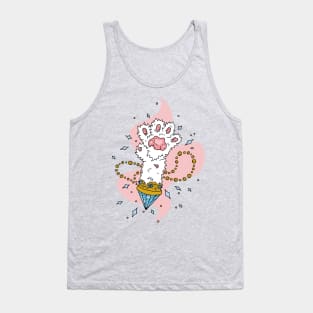 Lucky Paw - Cute Cat Illustration Tank Top